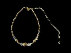 Gold Anklet  w crystals and Extension