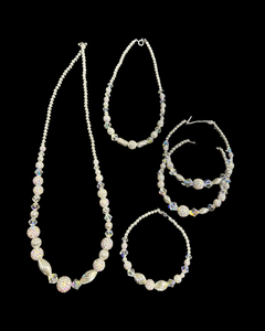 4 Piece Silver set with Necklace, Bracelet, Earrings and an anklet