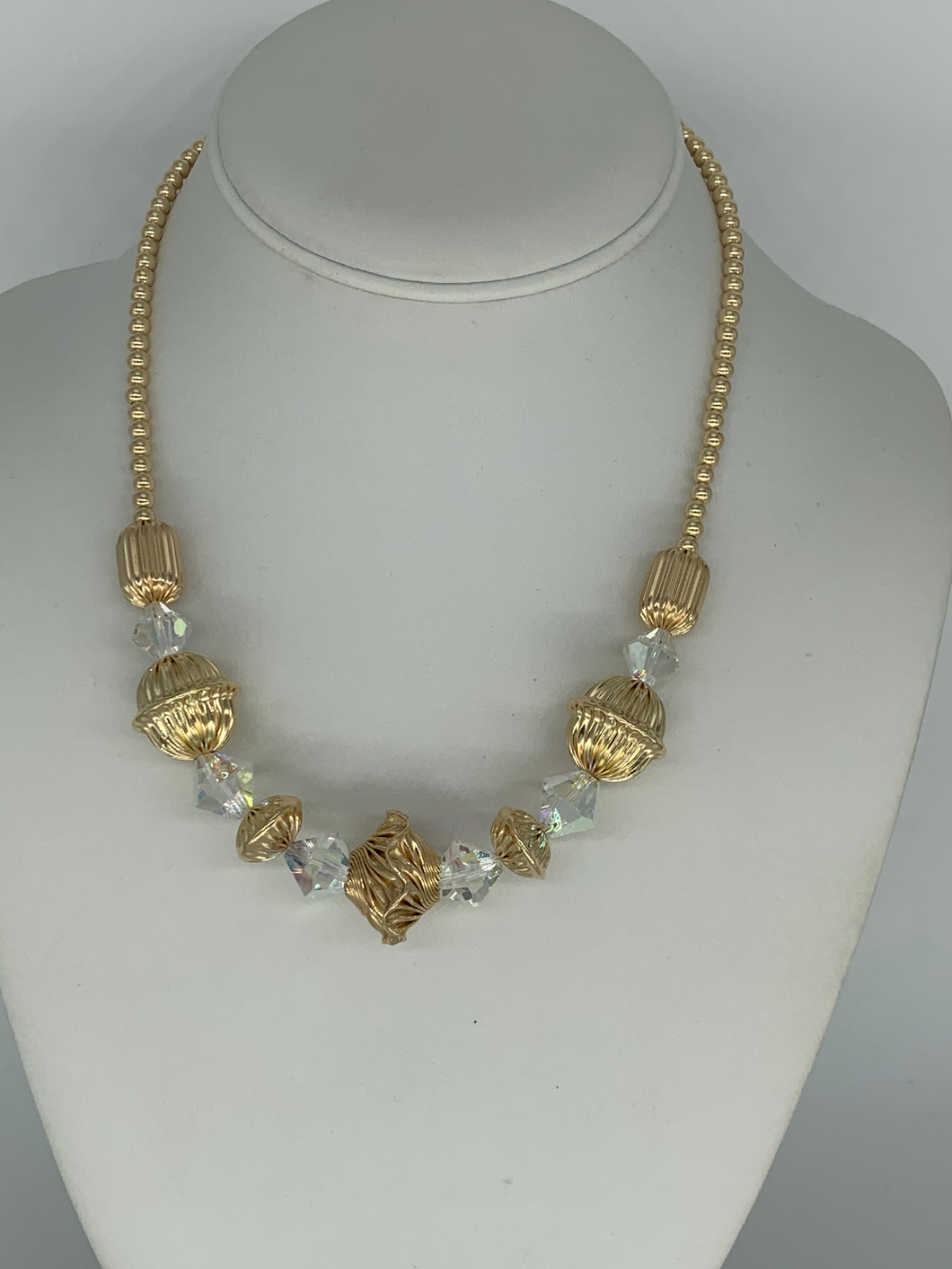 Gold Filled Necklace with Crystals