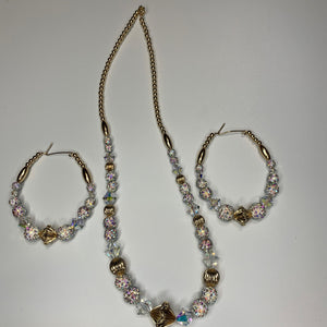Gold Filled Beaded Set with Shambella Beads and Crystals