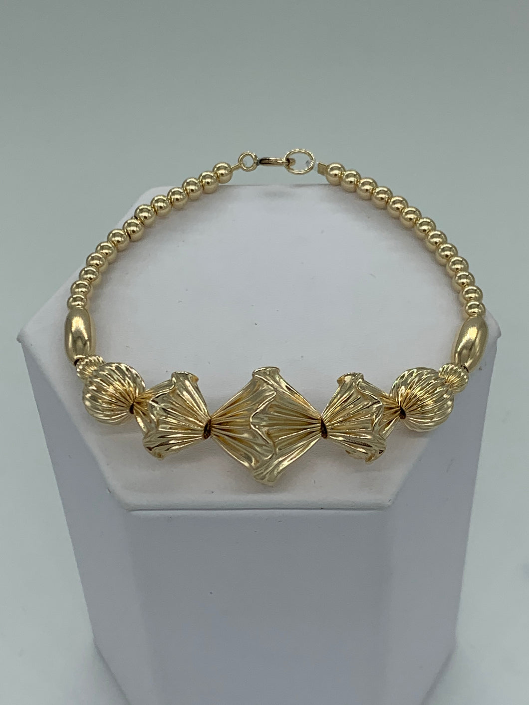 Big Body Benz All Gold Beaded Anklet