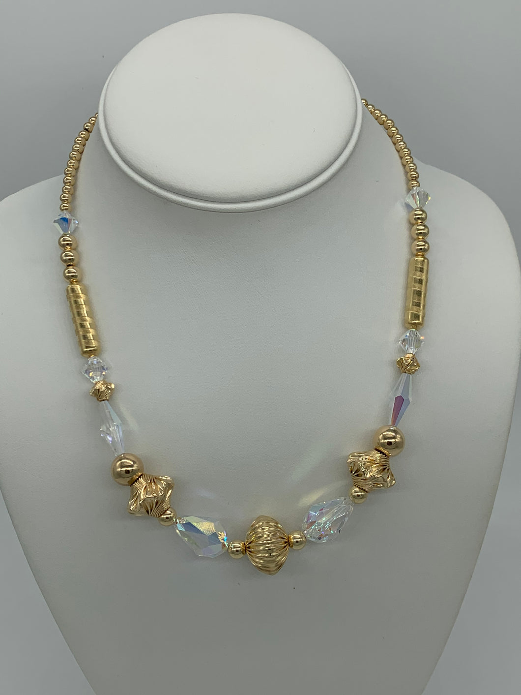 Gold Filled Necklace with Crystals