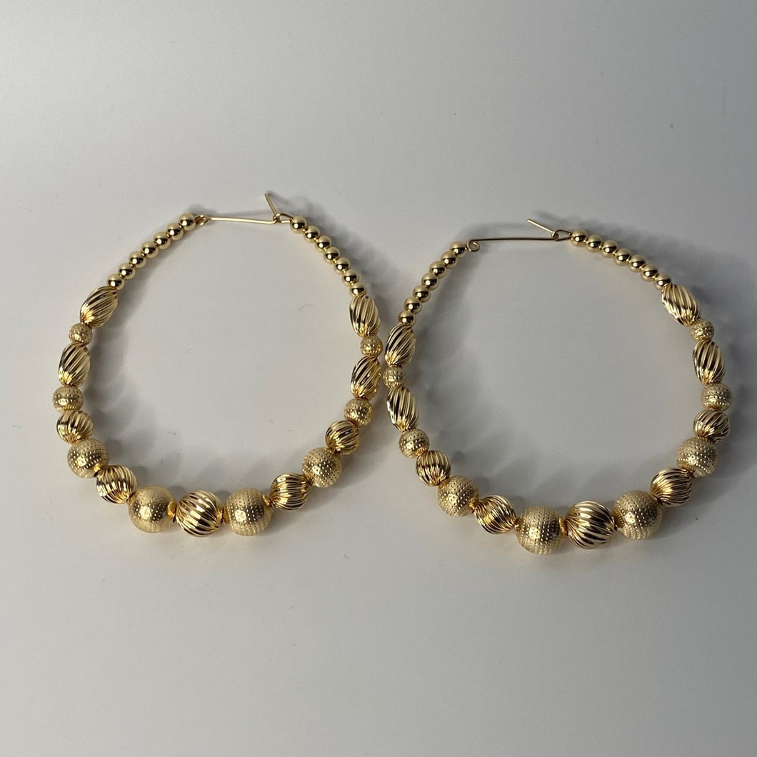 All Gold Beaded Earrings