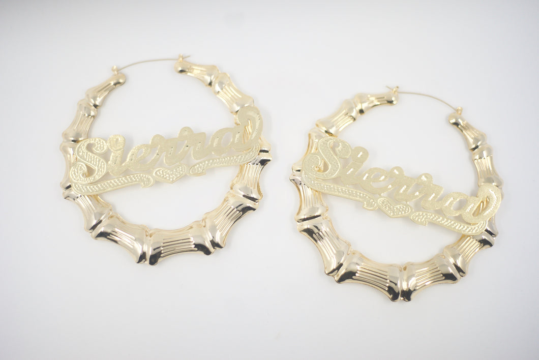 Extra Large 4' Classic Bamboo Name Earrings
