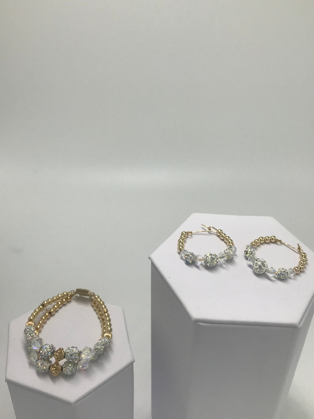 Kids Gold Filled Beaded and Shambella  2 Pc set