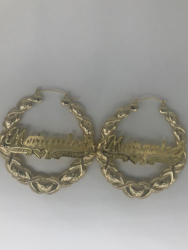 Medium / Large XO Hugs n Kisses Hoop Name Earrings