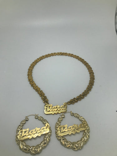 Stainless steel XO Necklace with 3' earrings