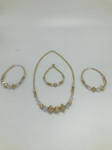 Gold Filled Beaded Set with Crystals