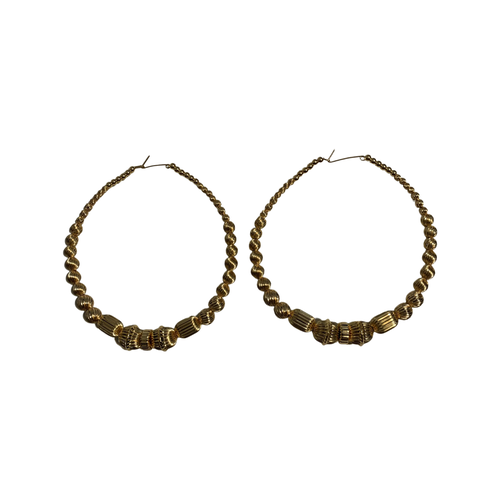 All Gold Beaded Earrings