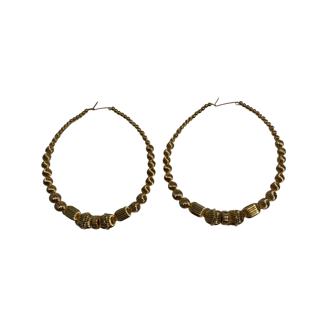 All Gold Beaded Earrings