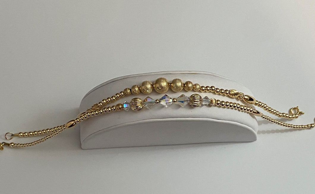 Gold Beaded Anklet Combo Set (2)