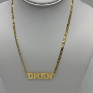Personalized Single Plate Unisex Block Name Necklace