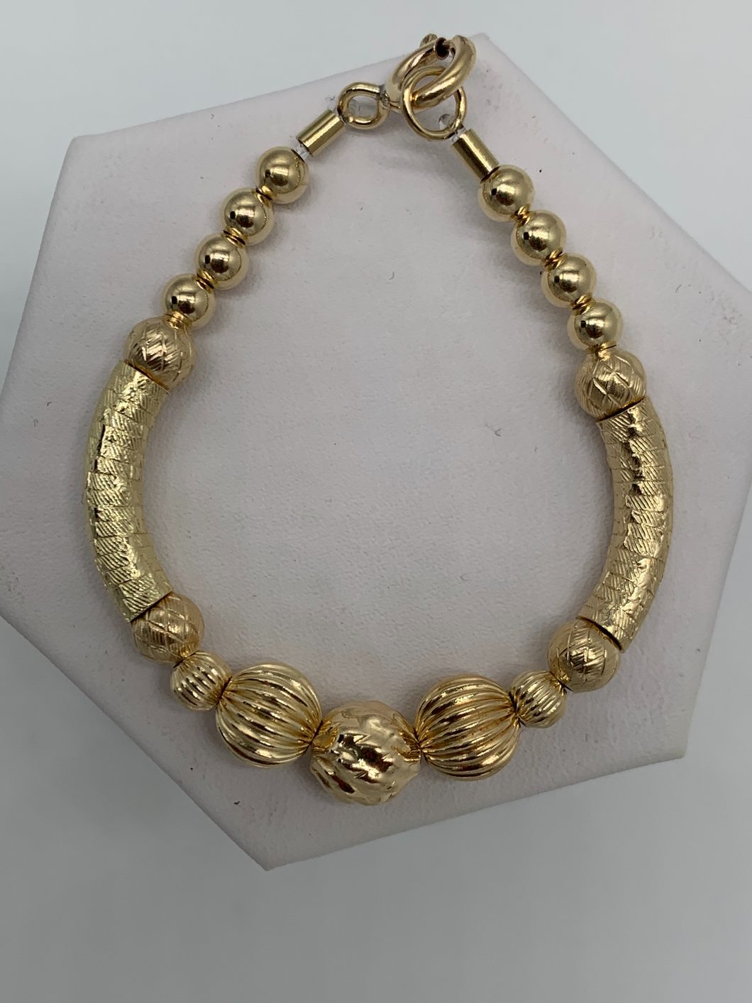 Kids Gold Filled Beaded Bangle Bracelet