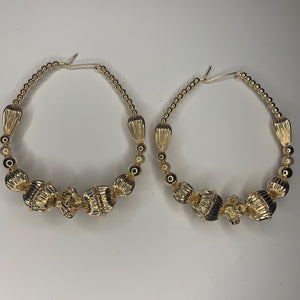 All Gold Beaded Earrings