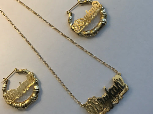 Personalized Gold Plated 2 Pc Set