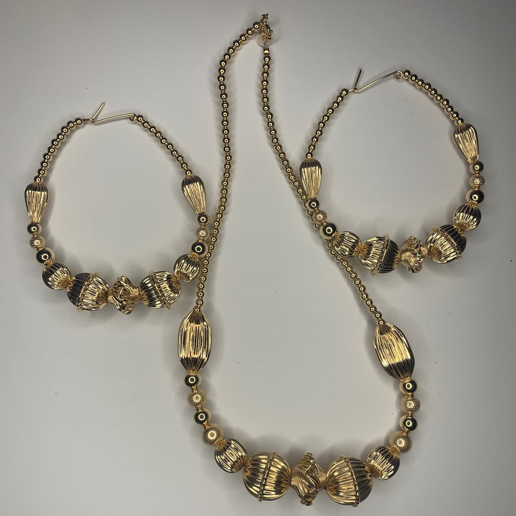 All Gold Beaded Set