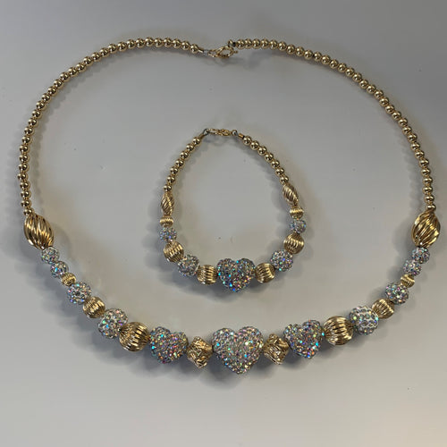Beaded heart Shambella  set