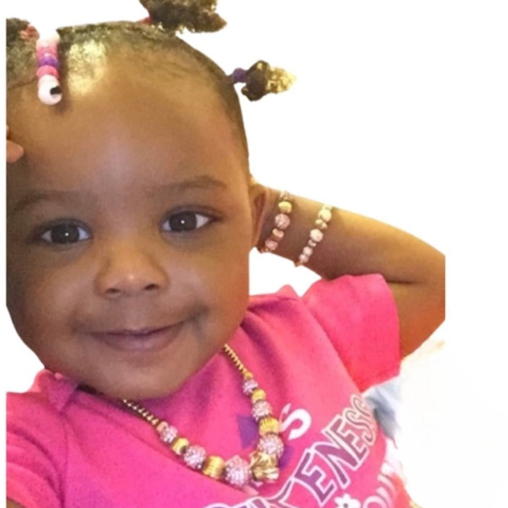 Toddler - Adult Pink Shambella Necklace with Bracelets