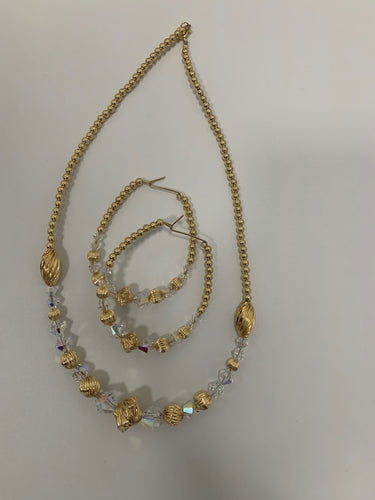 Two Piece Beaded Set with Crystals