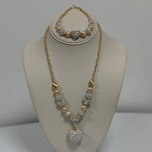 Beaded Valentines Red and Crystal AB Shambella Heart Set